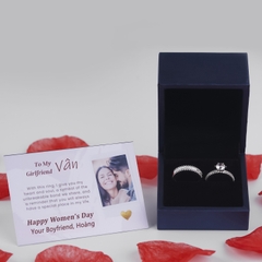 Nhẫn đôi bạc S925 nam nữ NCJ100 Gemstone Sparkle, nhẫn couple bạc, quà tặng 8-3 ý nghĩa dành tặng bạn gái, ChariotJewelry