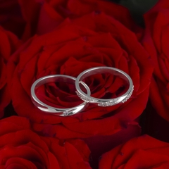 Nhẫn đôi bạc S925 nam nữ NCJ102 Fateful Union, nhẫn couple bạc, quà tặng 8-3 ý nghĩa dành tặng bạn gái, ChariotJewelry