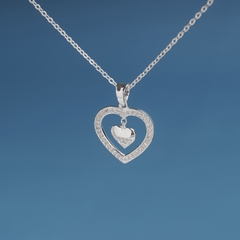 Dây chuyền DCJ07 S925 Trái tim thanh lịch, quà tặng Valentine,ChariotJewelry