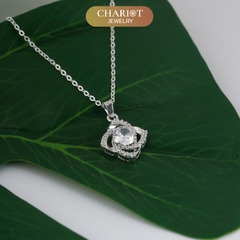 Dây chuyền bạc DCJ25 s925 bông hoa đính đá lấp lánh Chariot Jewelry