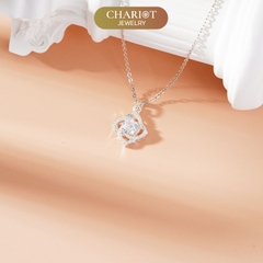 Dây chuyền bạc DCJ25 s925 bông hoa đính đá lấp lánh Chariot Jewelry
