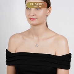 Dây chuyền bạc DCJ53 thiết kế tròn đính đá lấp lánh s925 ChariotJewelry