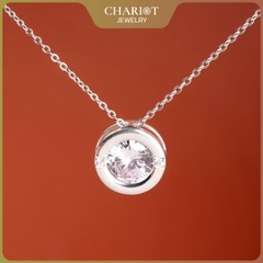Dây chuyền bạc DCJ53 thiết kế tròn đính đá lấp lánh s925 ChariotJewelry