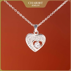 Dây chuyền bạc DCJ43 S925 Trái tim lấp lánh, quà tặng 8-3 ý nghĩa, Chariot Jewelry