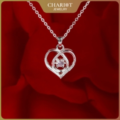 Dây chuyền bạc DCJ46 S925 trái tim đính đá, quà tặng Valentine ý nghĩa,  Chariot Jewelry