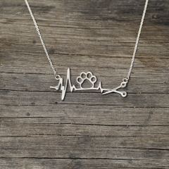 Dây chuyền DCJ98 nhịp đập trái tim dấu chân Pet bạc 925 ChariotJewelry