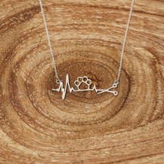 Dây chuyền DCJ98 nhịp đập trái tim dấu chân Pet bạc 925 ChariotJewelry