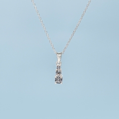 Dây chuyền DCJ101 chuỗi 3 viên đá thanh lịch trẻ trung bạc 925 ChariotJewelry