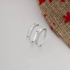 Nhẫn đôi bạc S925 nam nữ NCJ100 Gemstone Sparkle, nhẫn couple bạc, quà tặng 8-3 ý nghĩa dành tặng bạn gái, ChariotJewelry