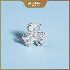 Khuyên tai bạc ECJ73 cánh hoa lấp lánh, đơn giản và nữ tính Chariot Jewelry
