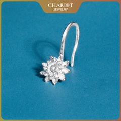 Khuyên tai bạc ECJ78 hoa sen nhỏ dịu dàng Chariot Jewelry