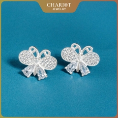 Khuyên tai bạc ECJ96 bươm bướm lung linh Chariot Jewelry