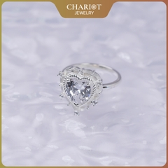 Nhẫn bạc nữ S925 NCJ63 trái tim tình yêu lấp lánh, quà tặng Valentine ý nghĩa dành cho bạn gái, Chariot Jewelry