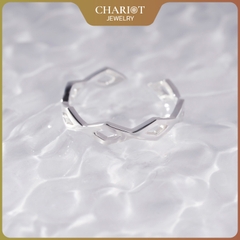 Nhẫn Bạc NCJ34 Stackable Hoạ Tiết Hình Thoi Chariot Jewelry