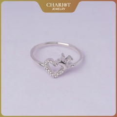 Nhẫn bạc NCJ55 S925 Minimalist Tiny Heart, quà tặng 8-3 ý nghĩa dành cho bạn gái, Chariot Jewelry