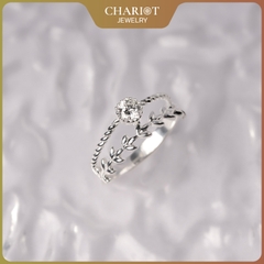 Nhẫn bạc NCJ45 Vòng nguyệt quế ChariotJewelry