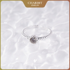 Nhẫn bạc NCJ30 hình mặt trăng đính đá, quà tặng sinh nhật dành cho bạn gái ChariotJewelry