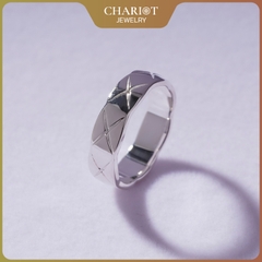 Nhẫn Bạc NCJ26 Khắc Hoạ Tiết Quả Trám Chariot Jewelry