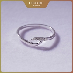 Nhẫn Bạc NCJ15 Xoắn Nhẹ Đính Đá Chariot Jewelry