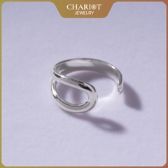Nhẫn Bạc NCJ11 Xoắn Giọt Nước, Điều Chỉnh Độ Rộng Chariot Jewelry