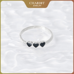 Nhẫn Bạc NCJ04 3 Lớp Kết Hạt Đính Đá Chariot Jewelry