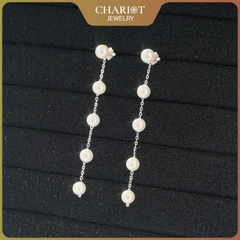 Khuyên tai bạc ECJ27 Giọt nước từ biển sâu s925 ChariotJewelry