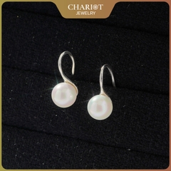 Khuyên tai bạc ECJ30 Minimalist Pearl s925 ChariotJewelry