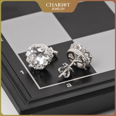 Khuyên tai bạc ECJ39 Royal Crown s925 ChariotJewelry
