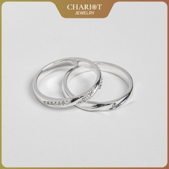 Nhẫn đôi bạc S925 nam nữ NCJ102 Fateful Union, nhẫn couple bạc, quà tặng Valentine ý nghĩa dành tặng bạn gái, ChariotJewelry