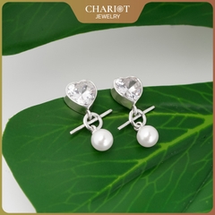Khuyên tai bạc ECJ59 tình yêu lấp lánh ChariotJewelry
