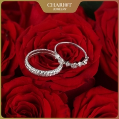 Nhẫn đôi bạc S925 nam nữ NCJ142 Blooming Love, nhẫn couple bạc, quà tặng 8-3 ý nghĩa dành tặng bạn gái, ChariotJewelry