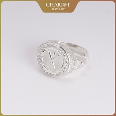 Nhẫn bạc S925 NCJ75 Tình yêu bóng chày cho nam ChariotJewelry