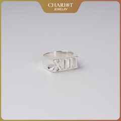 Nhẫn bạc S925 NCJ79 XIII biểu tượng kí tự La Mã ChariotJewelry