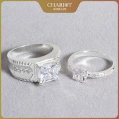 Nhẫn đôi bạc S925 nam nữ NCJ103 Tâm Giao, nhẫn couple bạc, quà tặng 8-3 ý nghĩa dành tặng bạn gái, ChariotJewelry