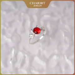 Nhẫn bạc NCJ44 925 CHARIOT họa tiết hình mèo dễ thương đính đá cao cấp ChariotJewelry