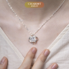 Dây chuyền bạc DCJ02 Love Knot s925 đính đá cao cấp, quà tặng Valentine, ChariotJewelry