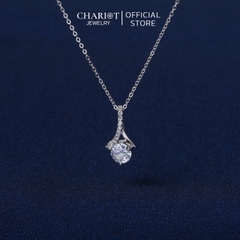 Dây chuyền bạc s925 DCJ03 giọt nước sang trọng nữ tính, ChariotJewelry