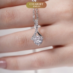Dây chuyền bạc DCJ03 s925 giọt nước sang trọng nữ tính, quà tặng Valentine, ChariotJewelry