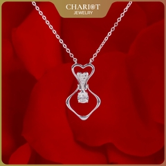 Dây chuyền bạc DCJ11 S925 Upside Down Heart, quà tặng 8-3 ý nghĩa, Chariot Jewelry