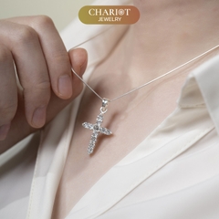 Dây chuyền DCJ09 chữ thập đính đá lấp lánh s925 ChariotJewelry