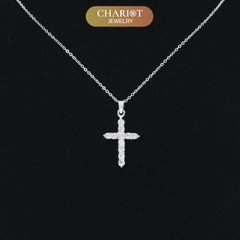 Dây chuyền DCJ09 chữ thập đính đá lấp lánh s925 ChariotJewelry