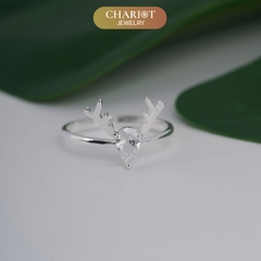 Nhẫn bạc  s925 NCJ159 sừng hươu dễ thương ChariotJewelry