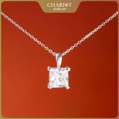 Dây chuyền bạc DCJ54 mặt đá vuông s925 ChariotJewelry