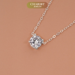 Dây chuyền bạc DCJ15 mặt đá tròn S925 ChariotJewelry