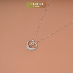 Dây chuyền bạc DCJ17 925 CHARIOT Infinity Knot Heart  ChariotJewelry