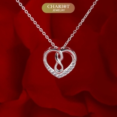 Dây chuyền bạc DCJ17 925 CHARIOT Infinity Knot Heart  ChariotJewelry