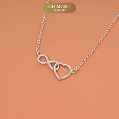 Dây chuyền bạc DCJ20  S925 Trái tim vô cực, quà tặng Valentine ý nghĩa, Chariot Jewelry