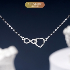 Dây chuyền bạc DCJ20  S925 Trái tim vô cực, quà tặng Valentine ý nghĩa, Chariot Jewelry
