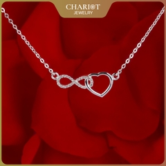 Dây chuyền bạc DCJ20  S925 Trái tim vô cực, quà tặng Valentine ý nghĩa, Chariot Jewelry