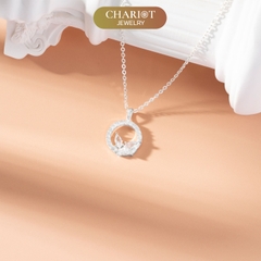 Dây chuyền bạc DCJ21 925 Vòng hoa lá ChariotJewelry